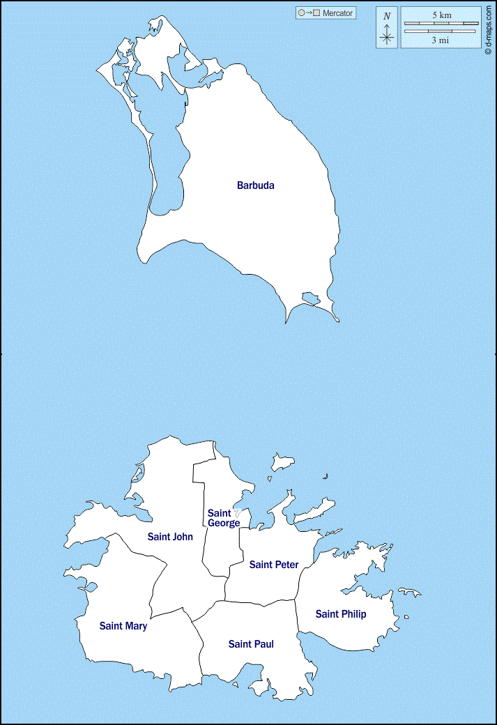 Transparent PNG Antigua and Barbuda Map