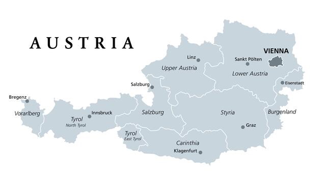 Labeled Austrian Empire with Capital