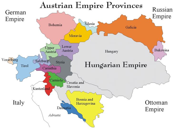 Labeled Map of Austrian Empire with States