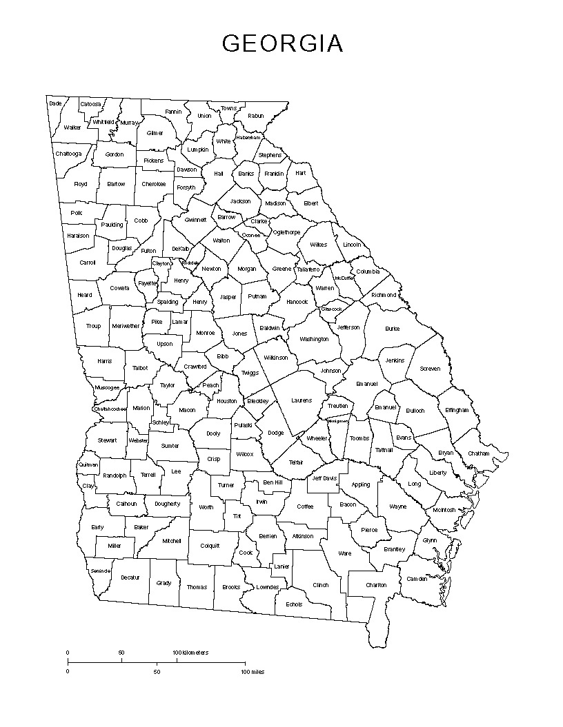 Labeled Map of Georgia