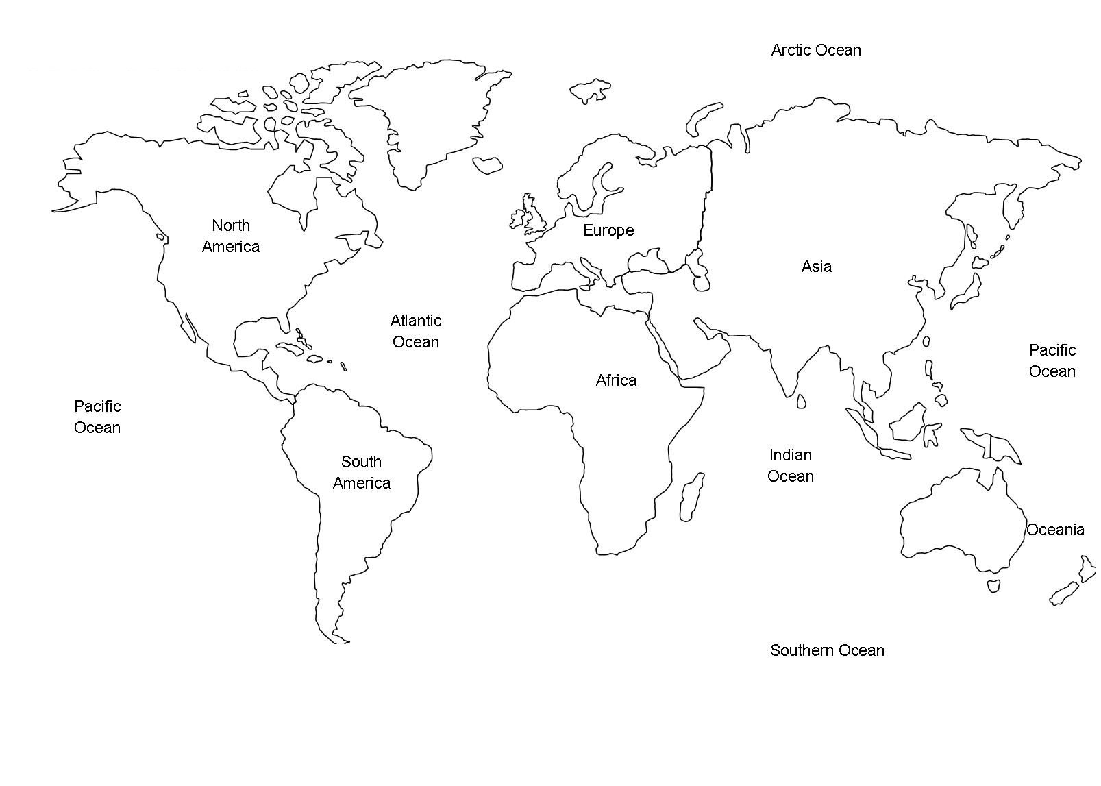 Outline Map of World PDF