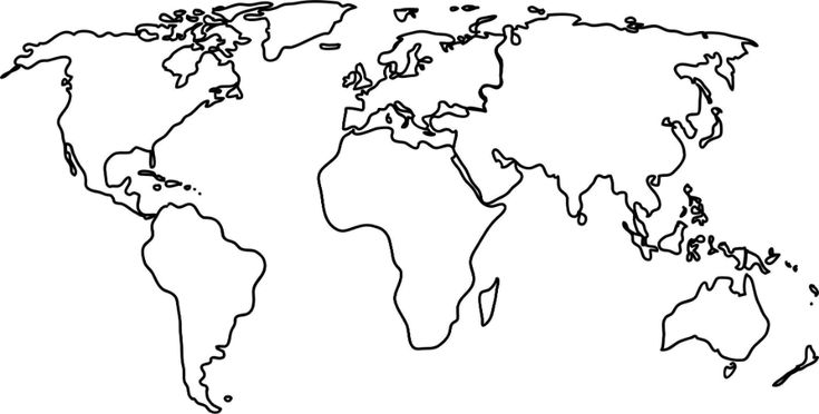 Outline Map of World Printable